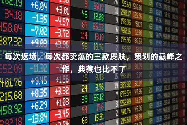 每次返场，每次都卖爆的三款皮肤，策划的巅峰之作，典藏也比不了